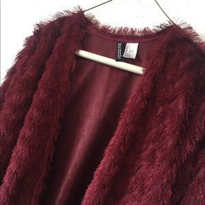 H&M Wine Fringe Coat
